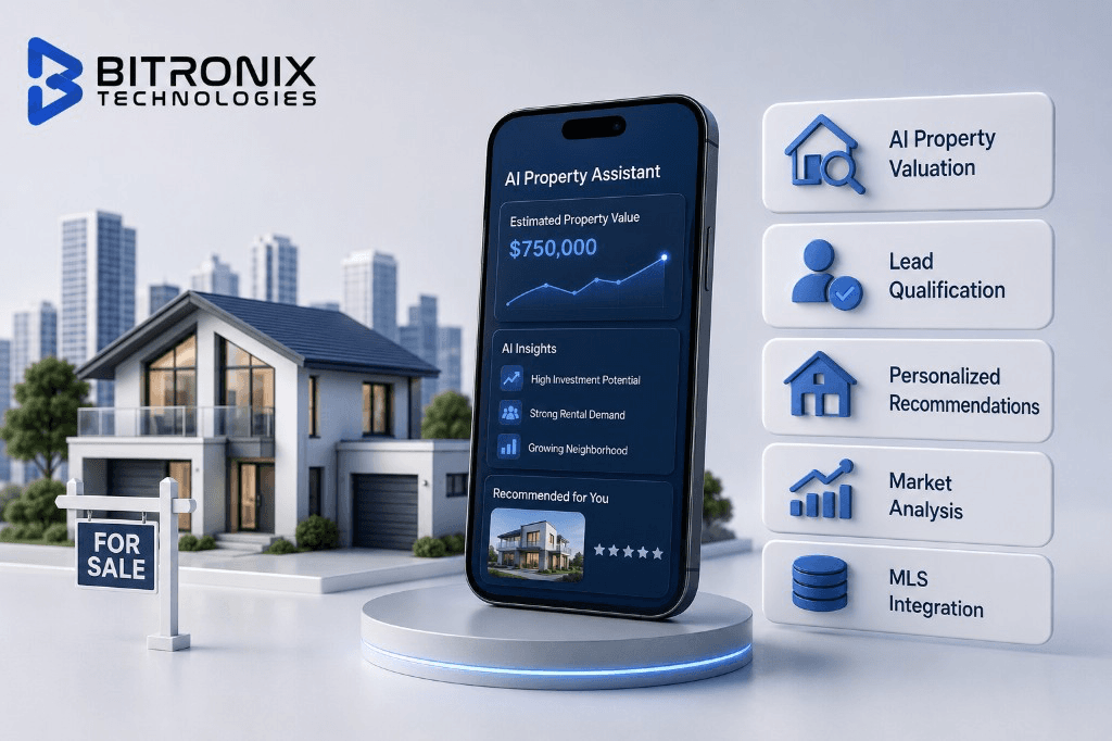 Real estate AI app development costs in 2026: pricing for chatbots, recommendation engines, CRM systems, property valuation tools, and enterprise platforms.