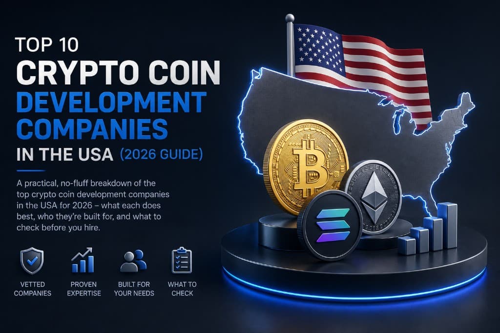 Top 10 crypto coin development companies in the USA 2026 by Bitronix Technologies: tokenomics, audited smart contracts, exchange integration, and compliance-aware coin launches.