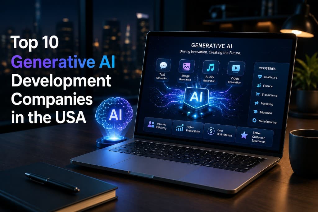 Top 10 generative AI development companies in the USA 2026 ranking guide by Bitronix Technologies: custom LLMs, RAG, agents, and enterprise evaluation criteria.