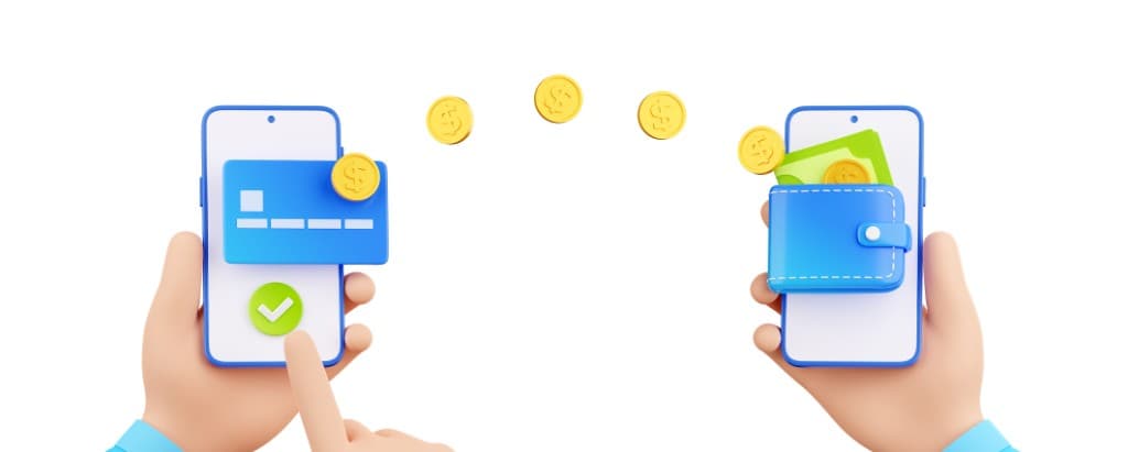 Money transferring between two mobile phones in a P2P exchange